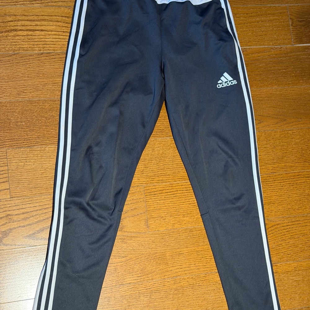 Adidas Grey Joggers with White Stripes